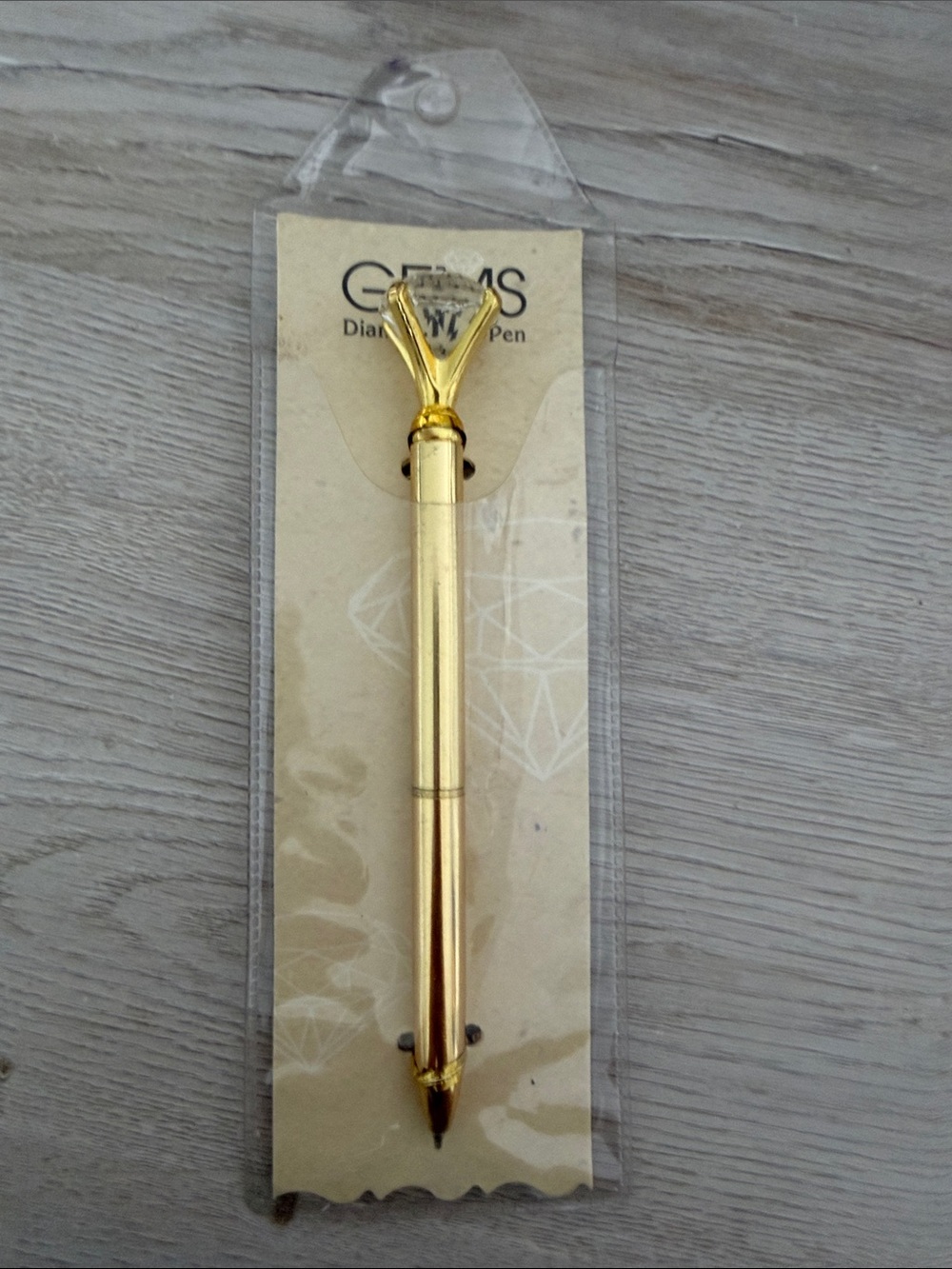 Gold Diamond Top Ballpoint Pen